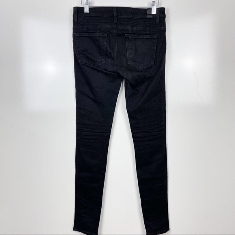 VINCE Black Mid Rise 5 Pocket Zip Ankle Moto Skinny Jeans Women's Size 26 - Picture 3 of 12
